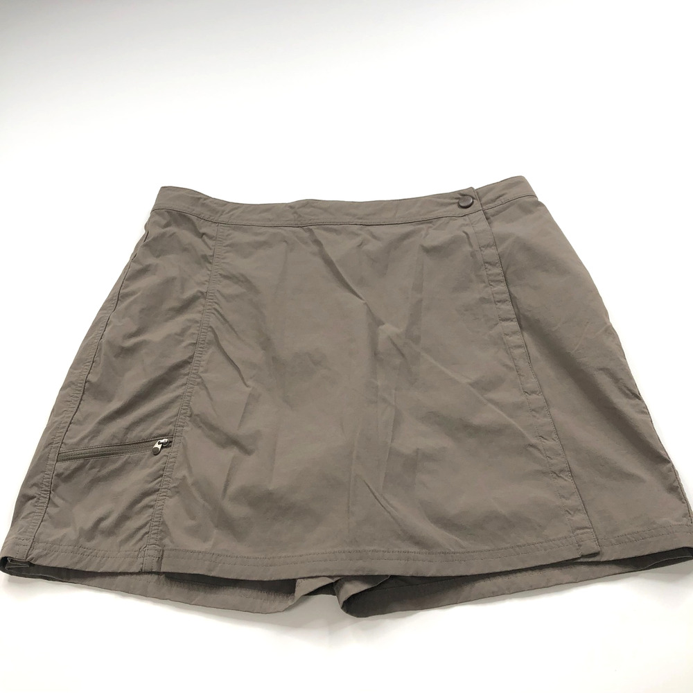L.L. Bean 16 (Fit 35In) Hiking Outdoor Wrap Skirt Skort 7" Shorts Brown
